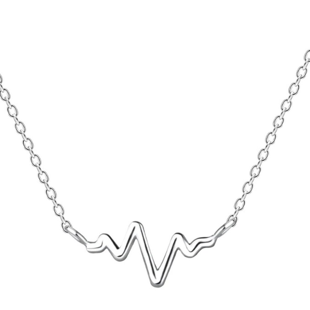 Sterling Silver Heartbeat Necklace